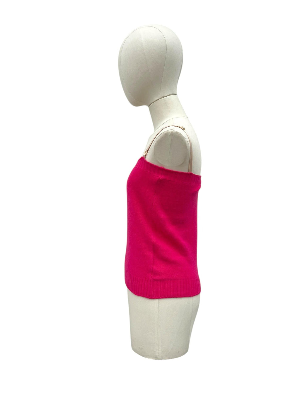 Top lana fucsia con spalline