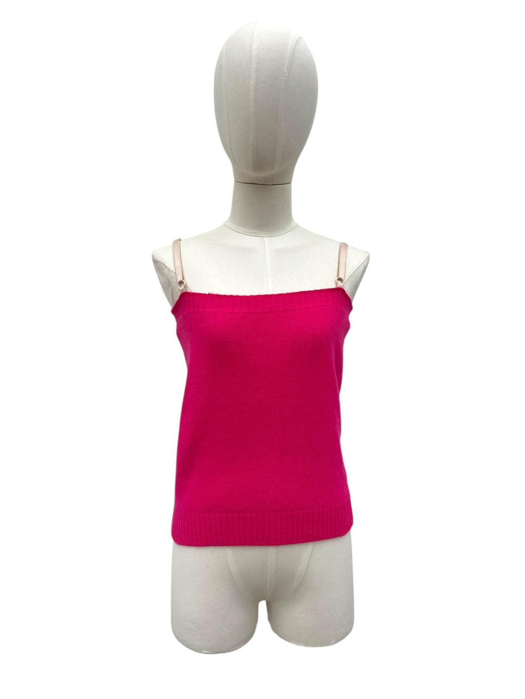 Top lana fucsia con spalline
