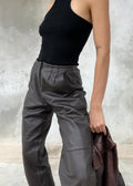 Pantaloni di pelle marroni vintage