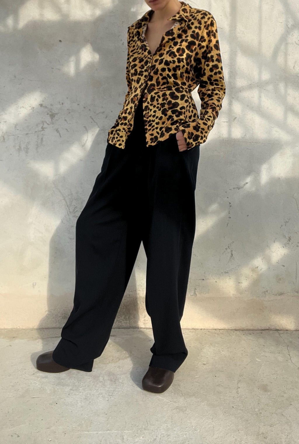 Camicia con stampa leopardata
