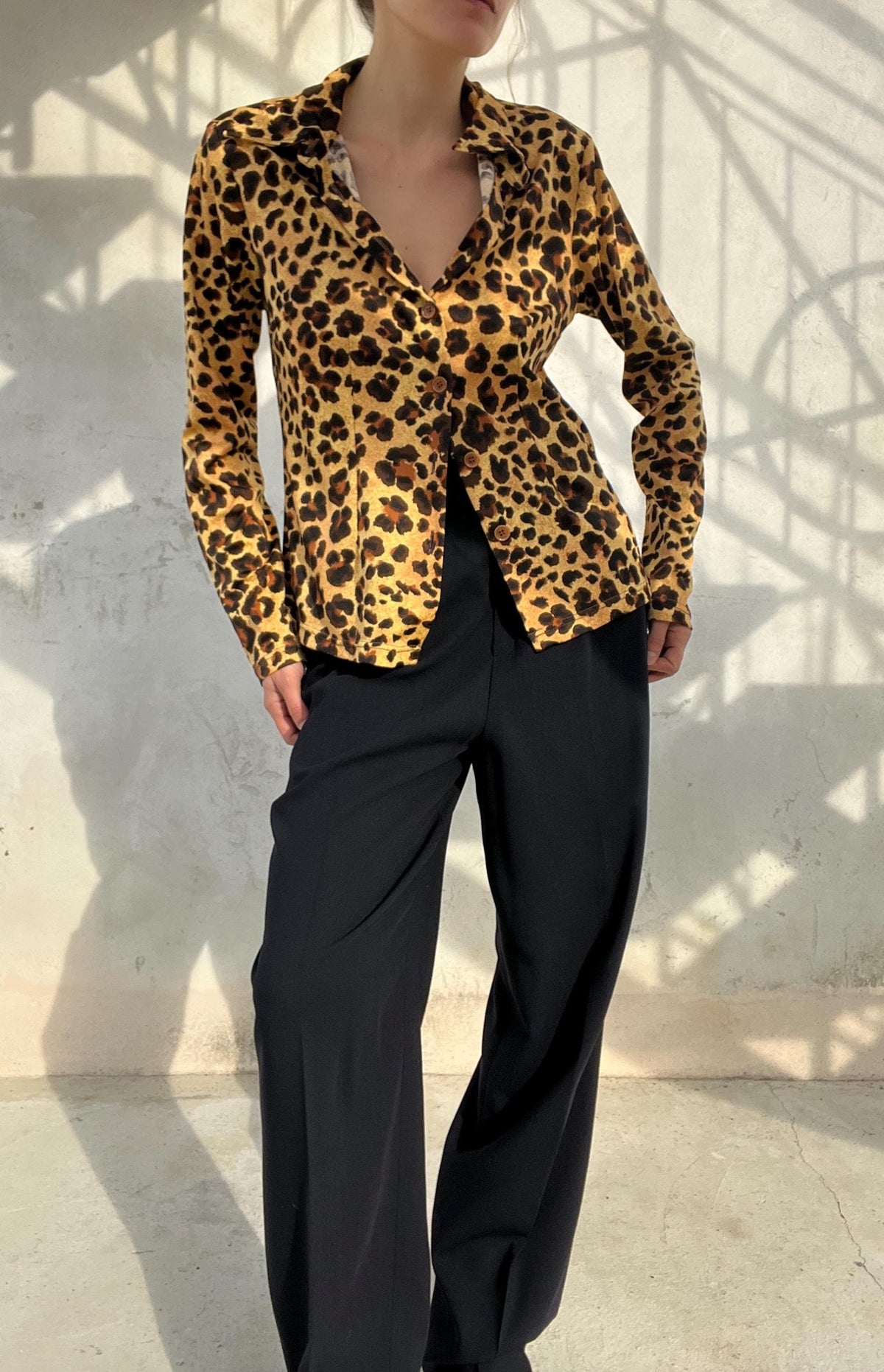 Camicia con stampa leopardata