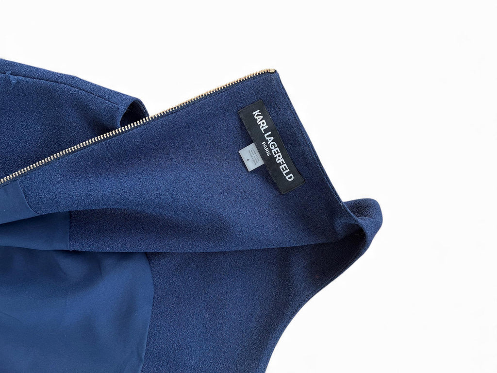 Abito tennis vintage blu con pieghe di Karl Lagerfeld