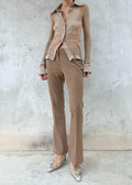 Pantaloni color caramello leggermente cropped