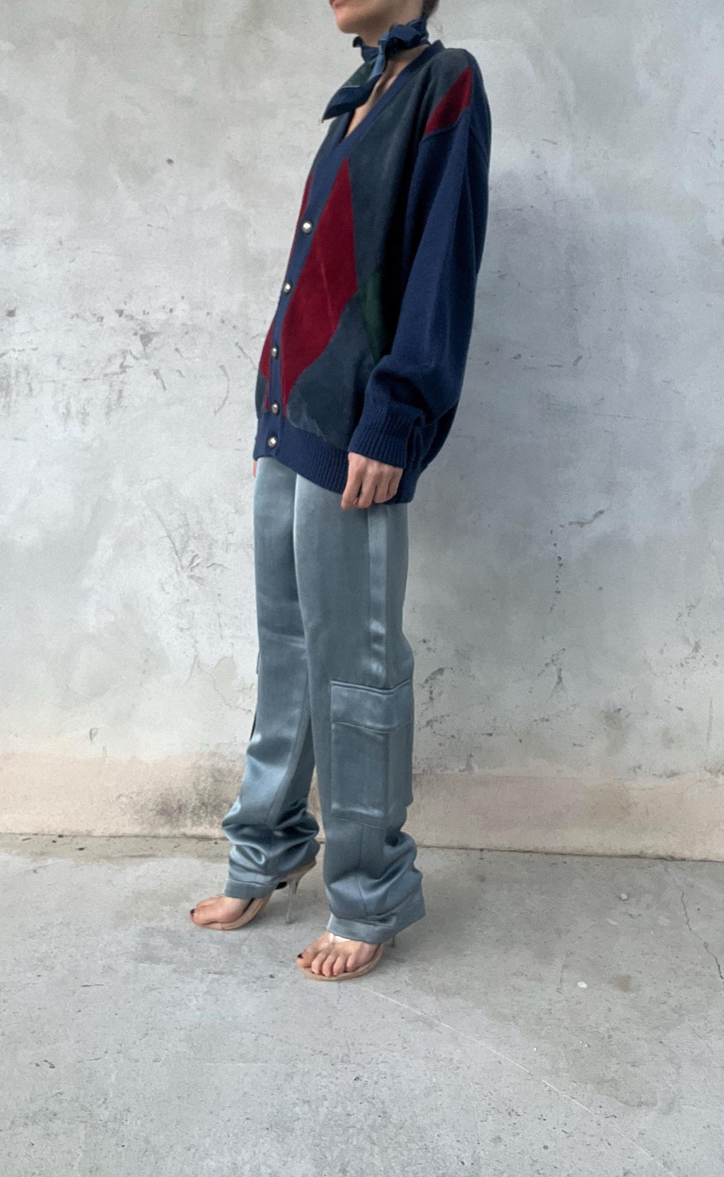Giacca vintage suede e maglia
