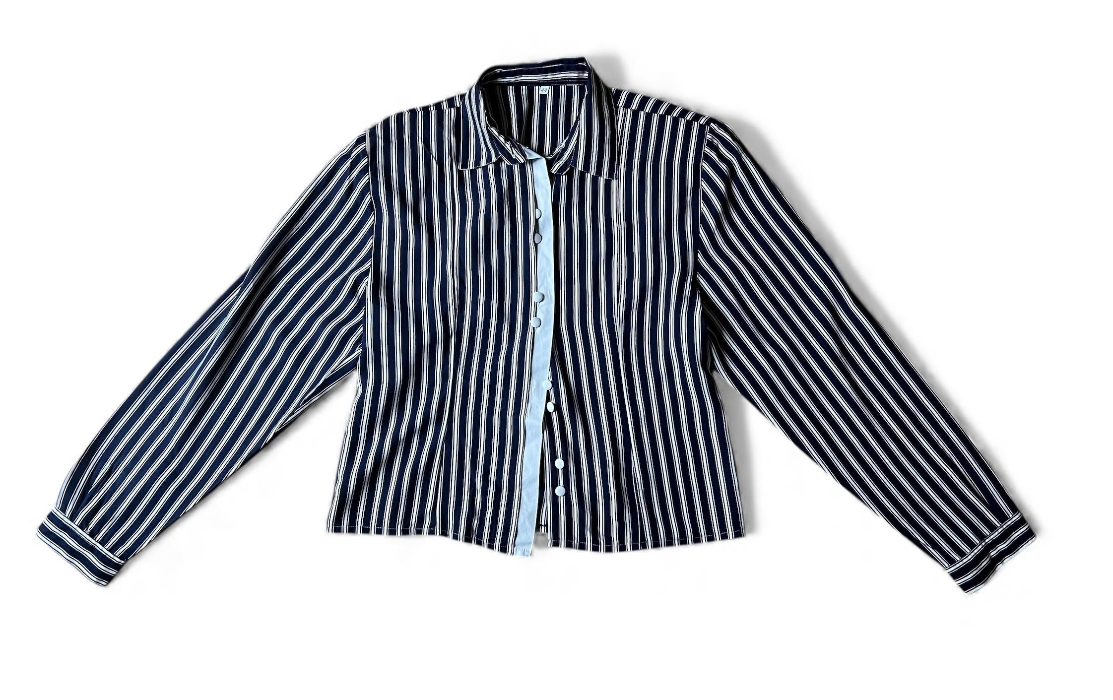 Camicia crop gessata