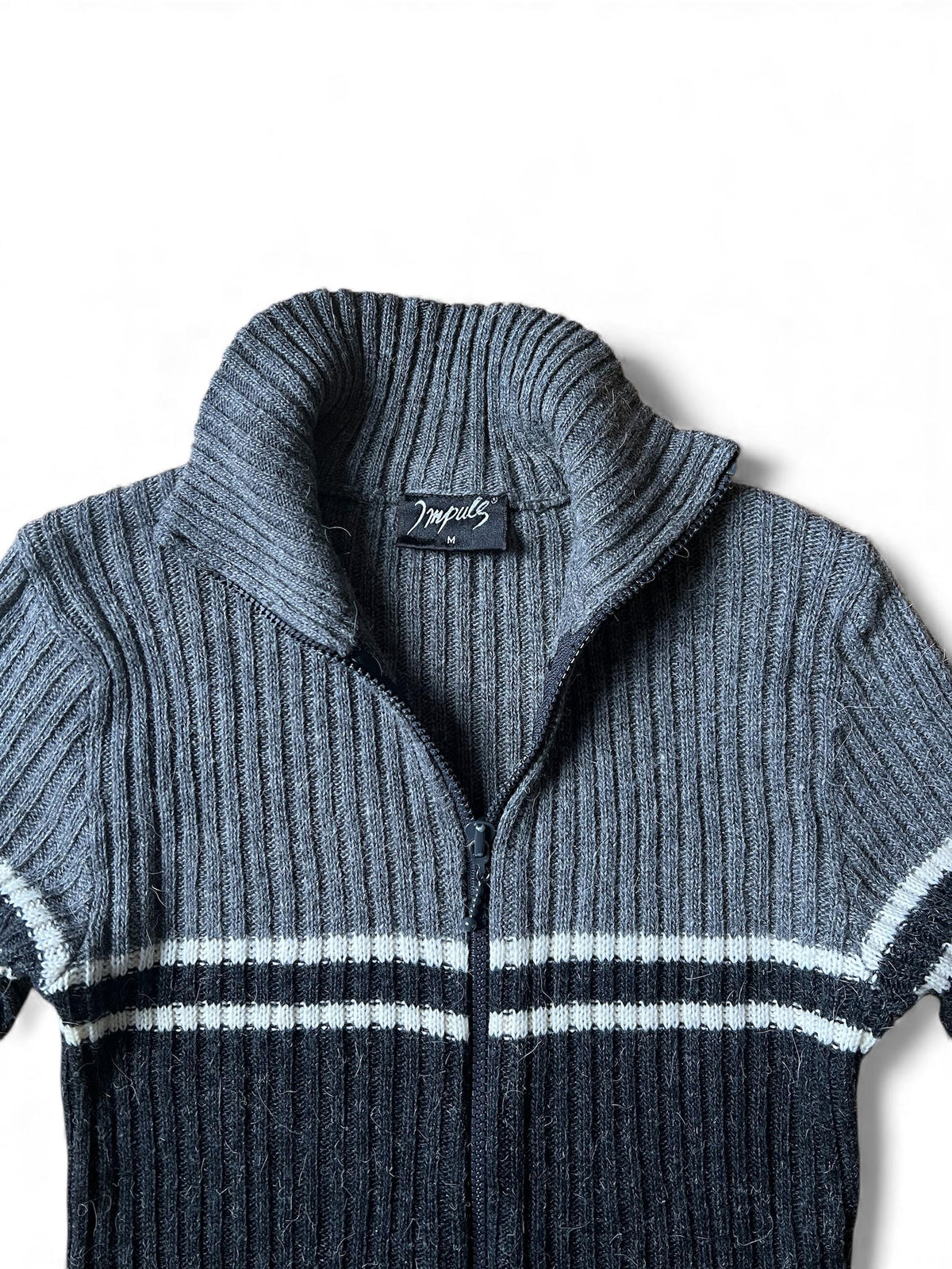 Collage style vintage zip jumper