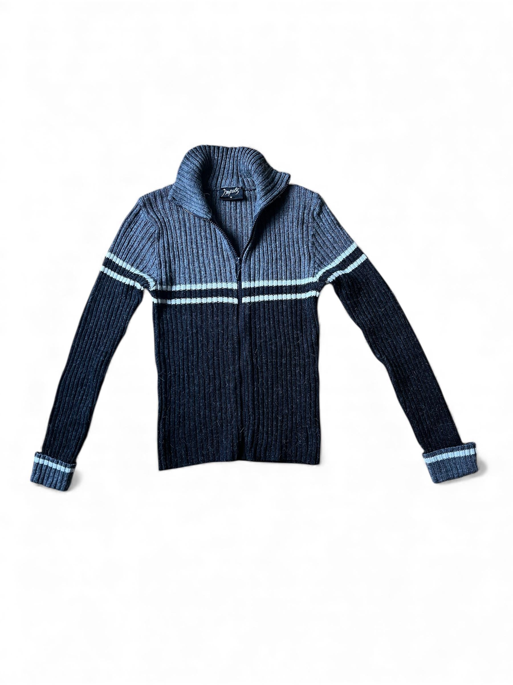 Collage style vintage zip jumper