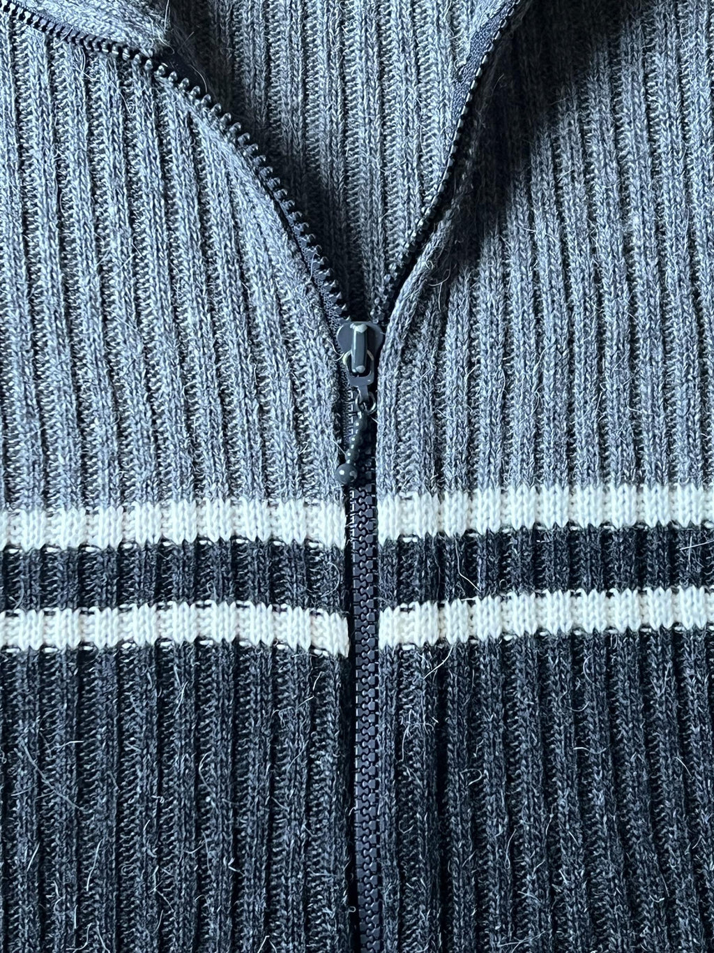 Collage style vintage zip jumper