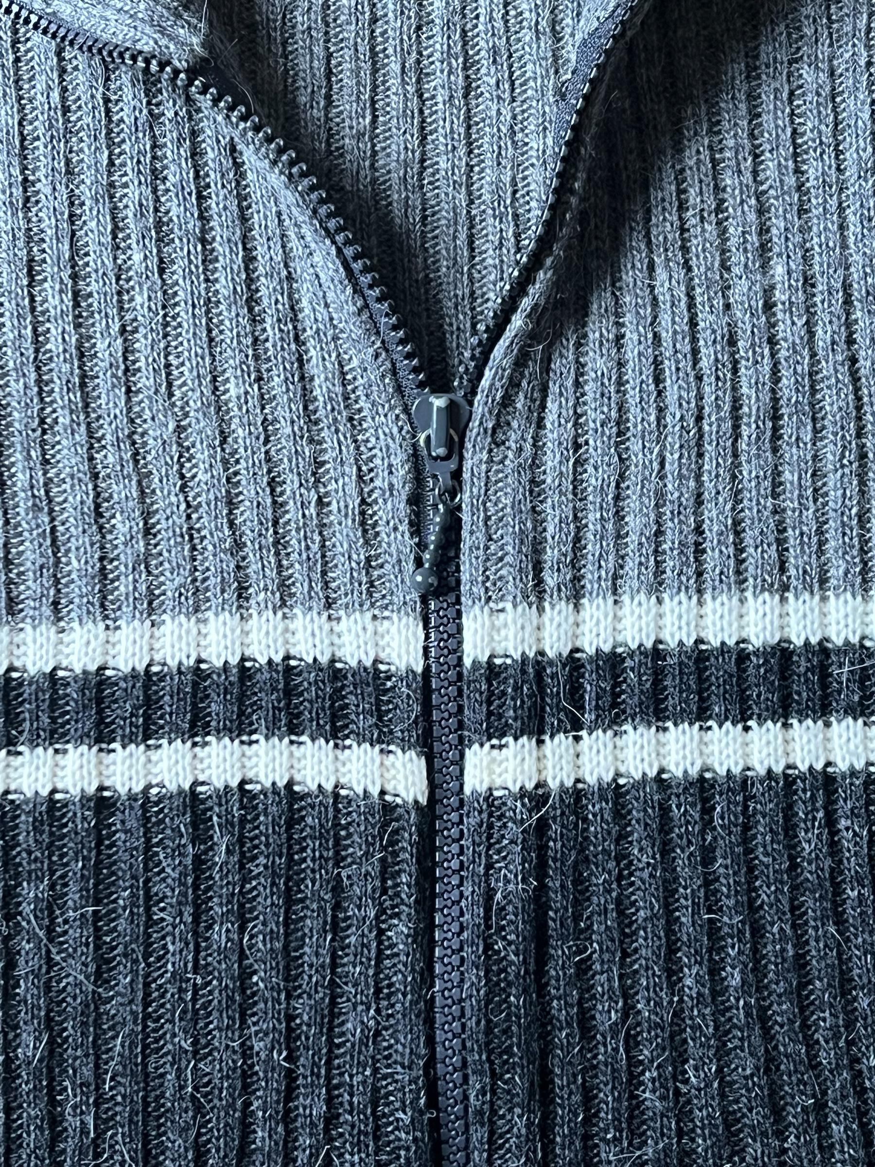 Collage style vintage zip jumper