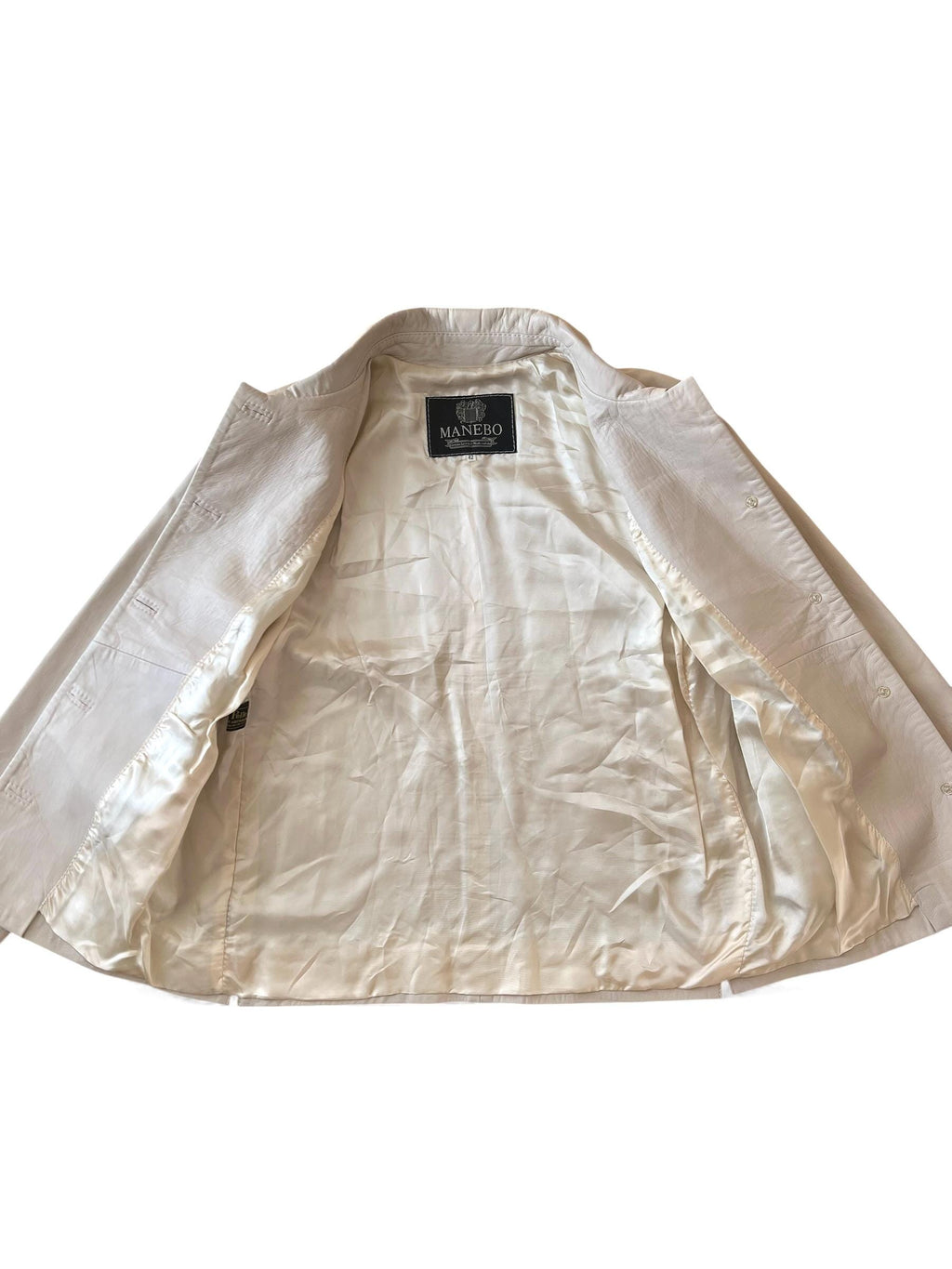 Giacca vintage di pelle chiara panna / beige freddo
