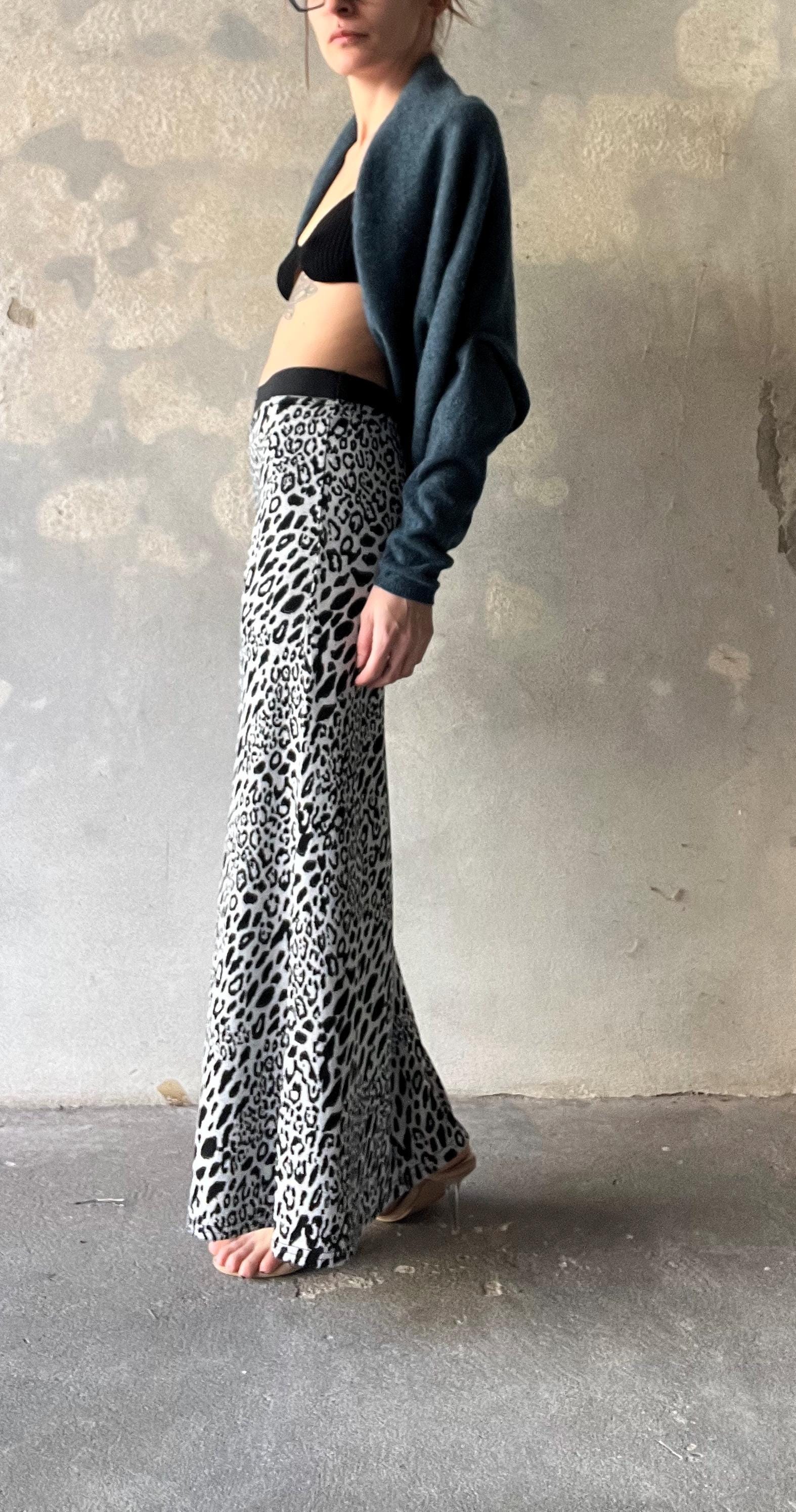 Gonna lunga leopardata in maglia