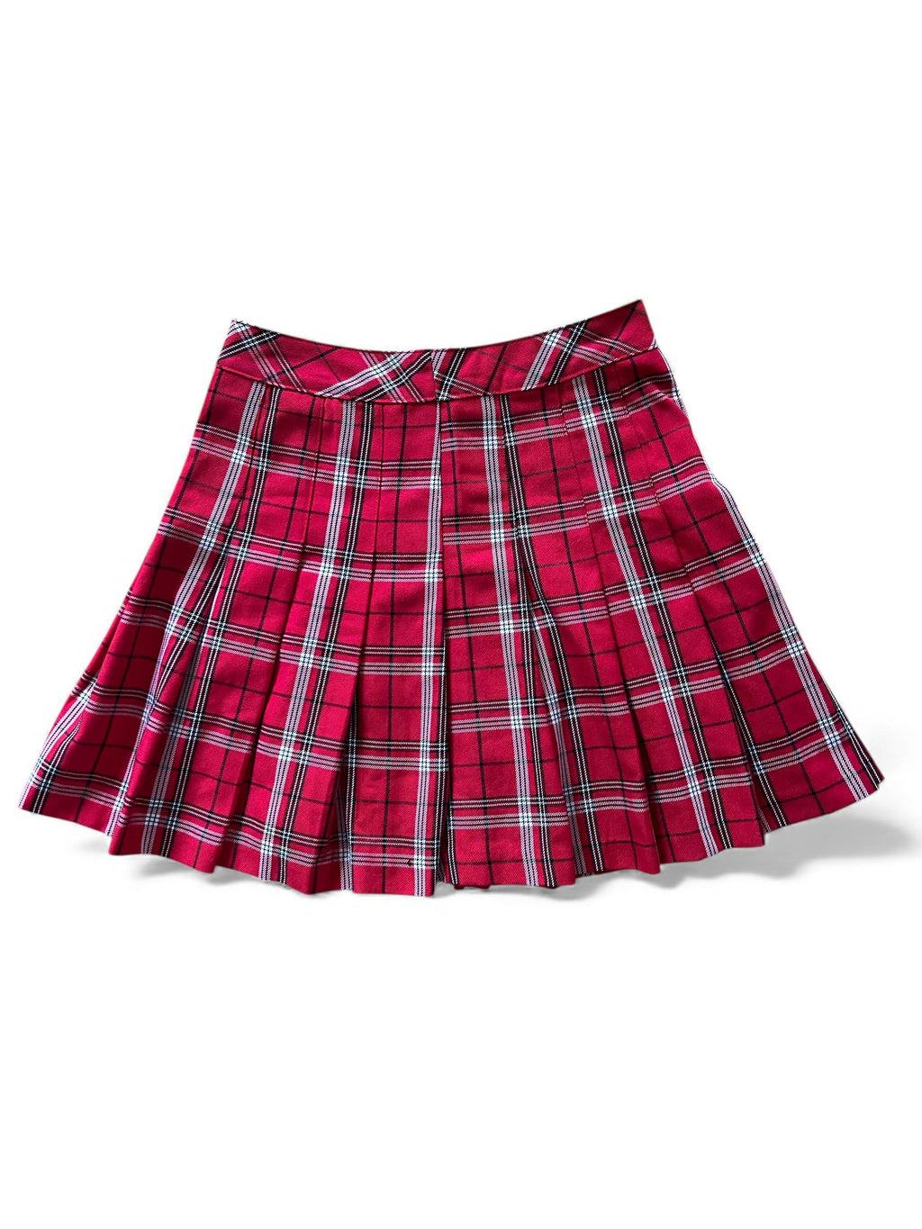 Mini gonna rossa tartan a pieghe