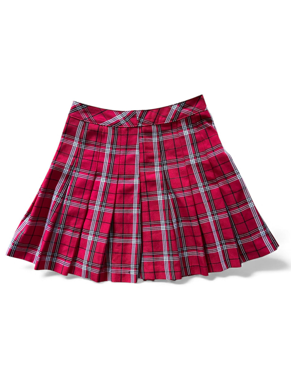 Mini gonna rossa tartan a pieghe