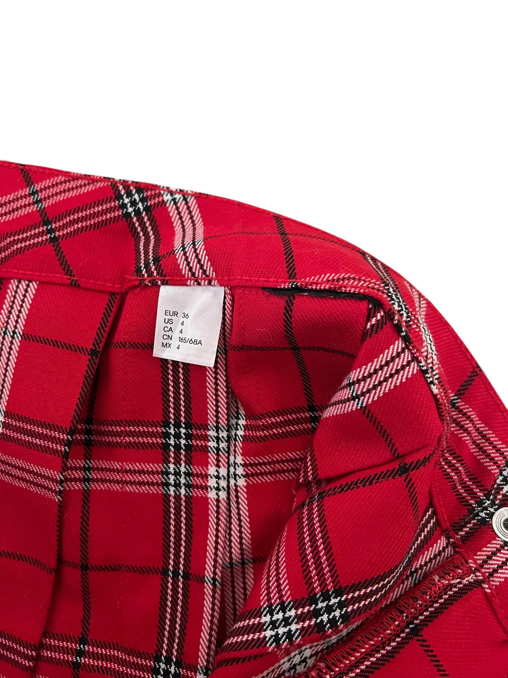 Mini gonna rossa tartan a pieghe