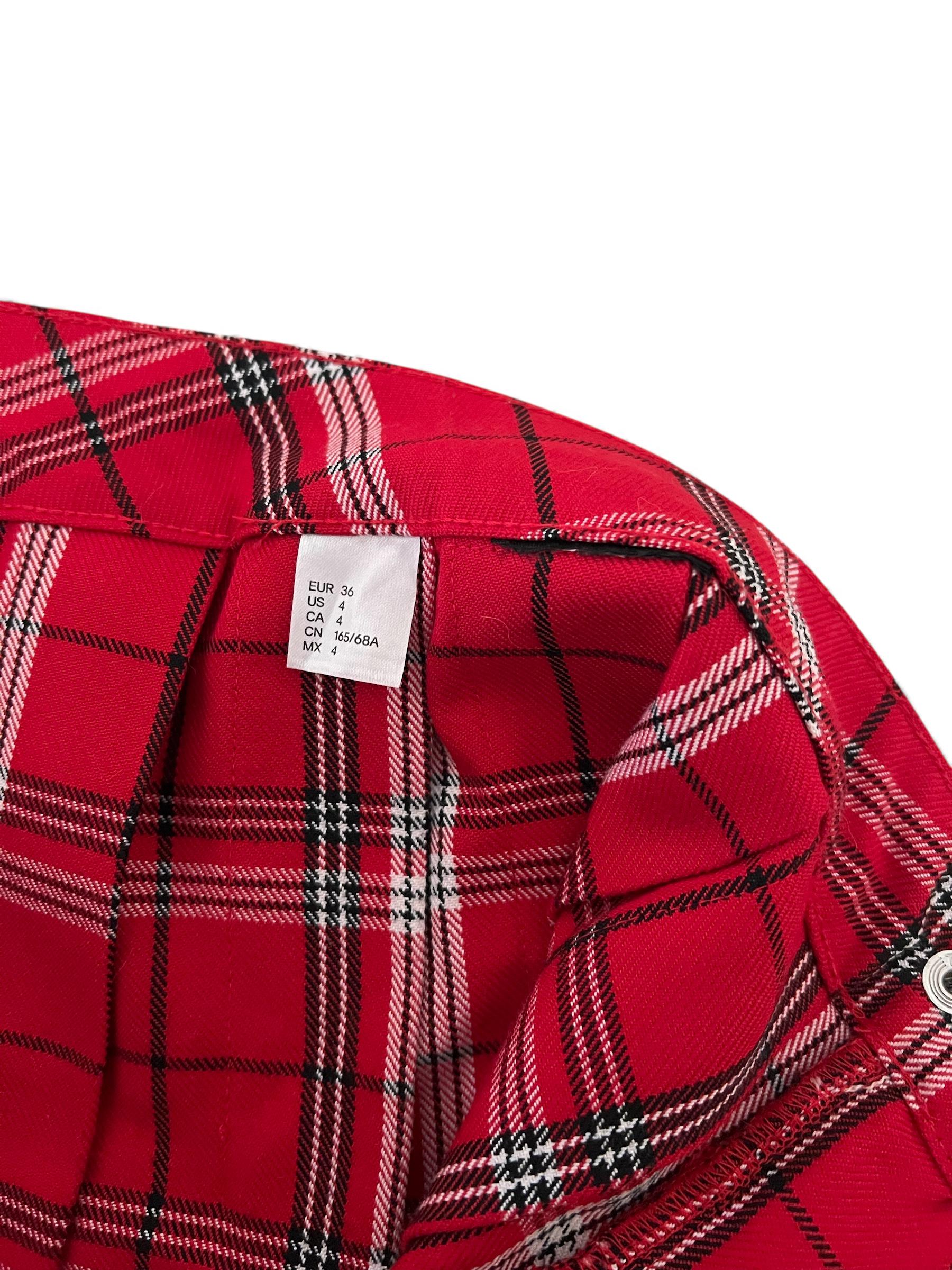 Mini gonna rossa tartan a pieghe