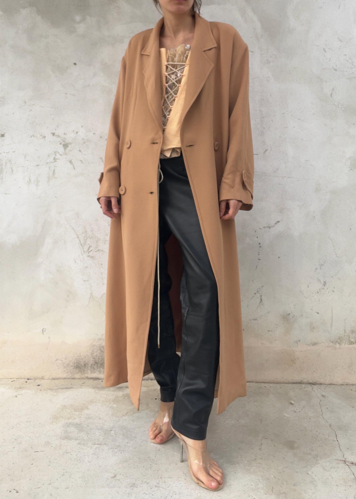 Trench leggero caramello / pesca