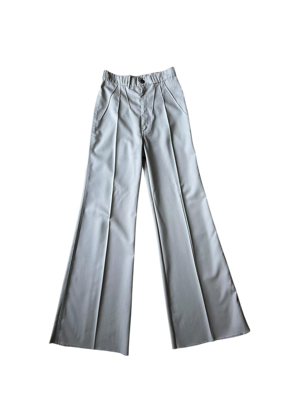 Pantaloni a gamba ampia beige