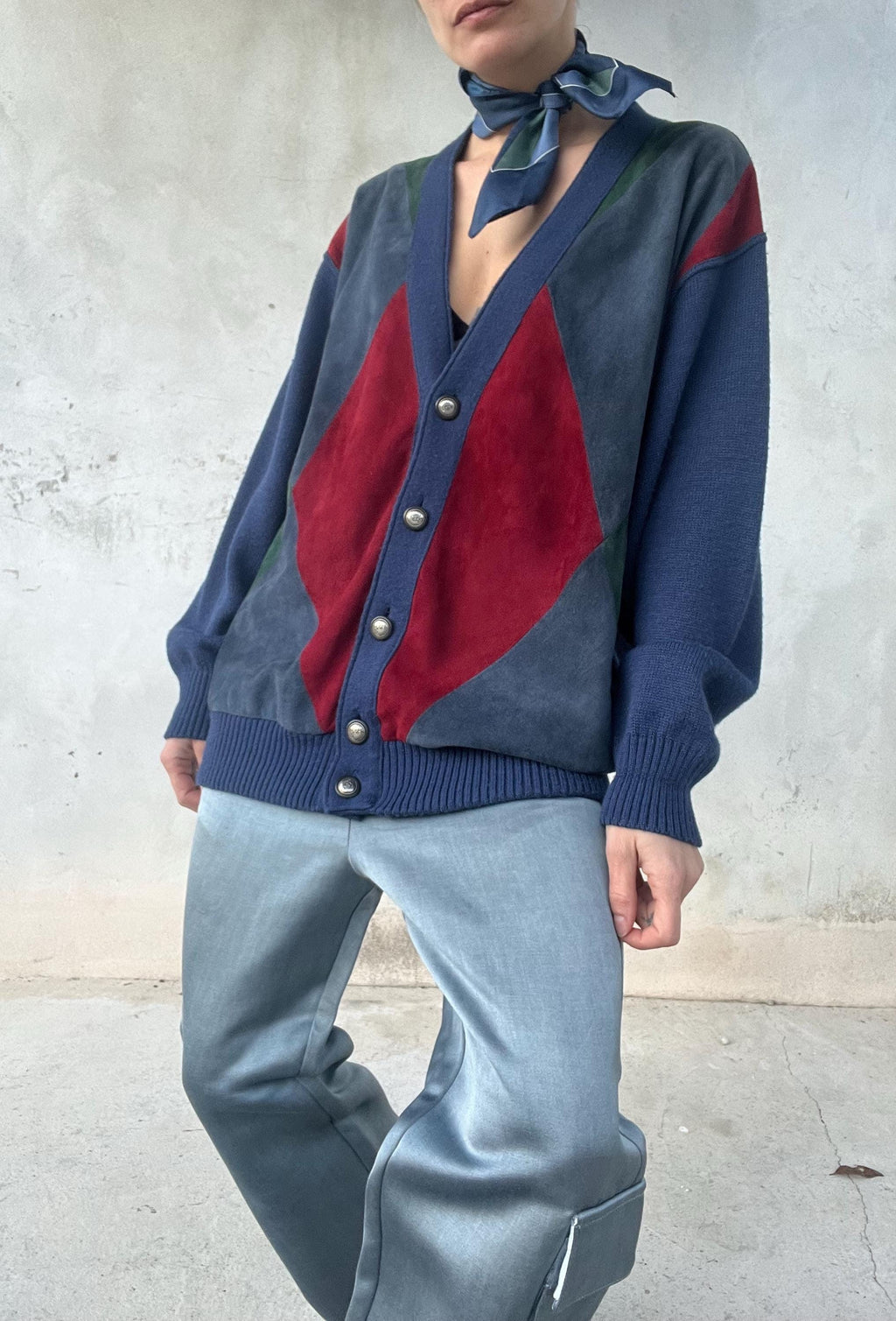 Giacca vintage suede e maglia