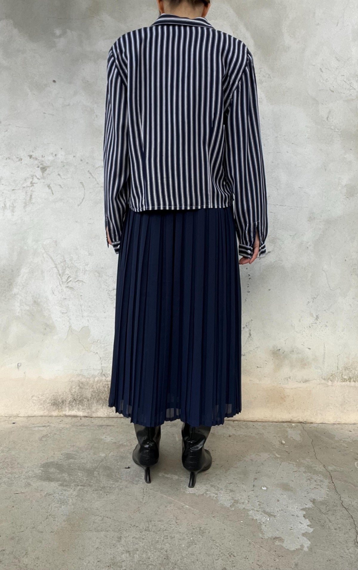 Camicia crop gessata