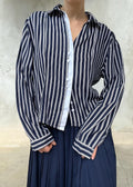 Camicia crop gessata
