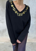 Maglione cashmere con pietre