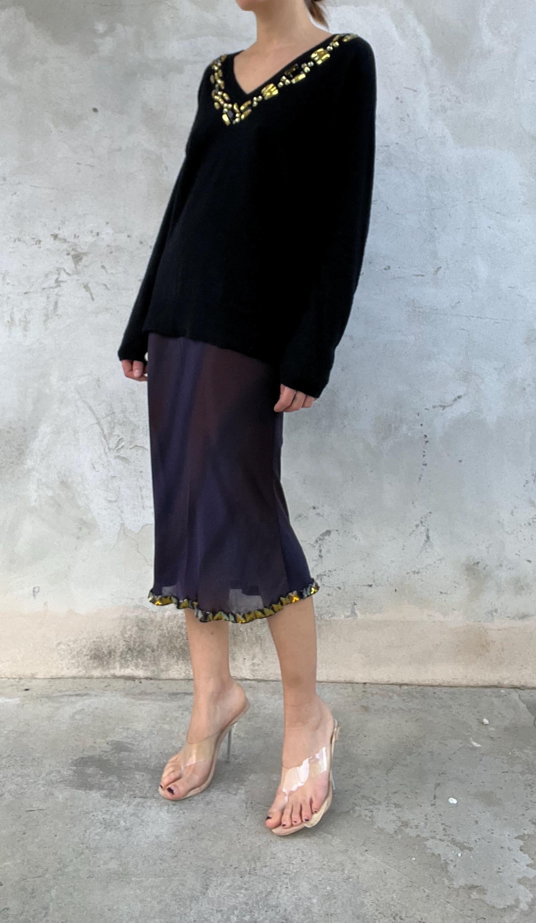 Maglione cashmere con pietre