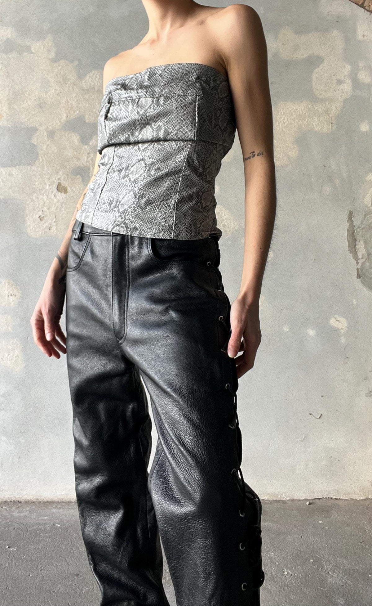 Top in simil pelle stampata pitone