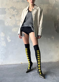 Giacca vintage di pelle chiara panna / beige freddo