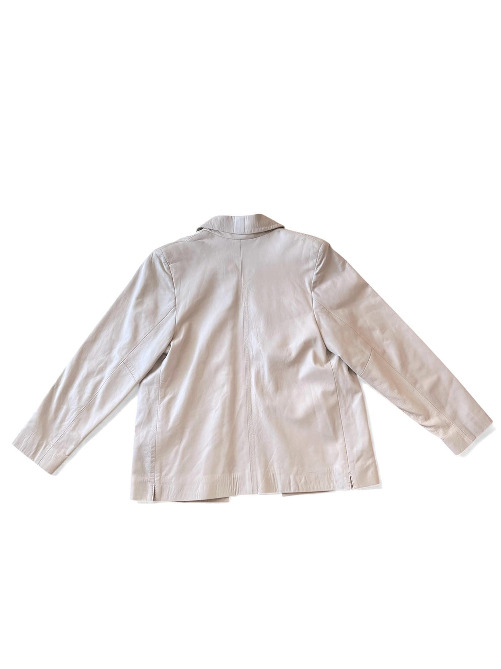 Giacca vintage di pelle chiara panna / beige freddo