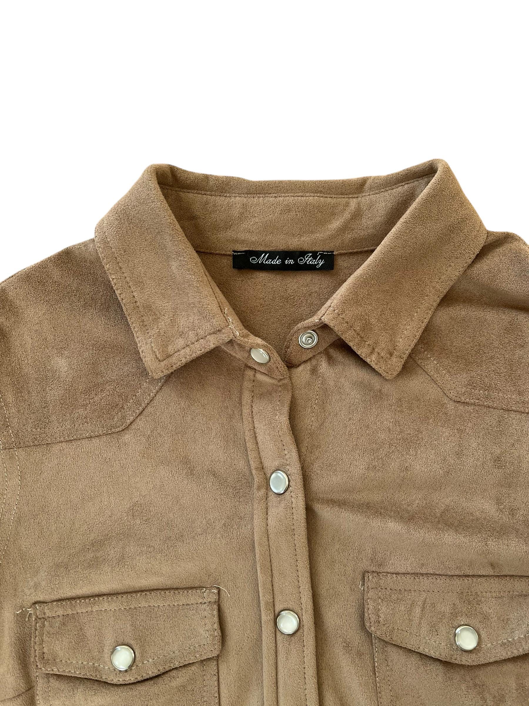 Camicia effetto suede, morbida al tatto