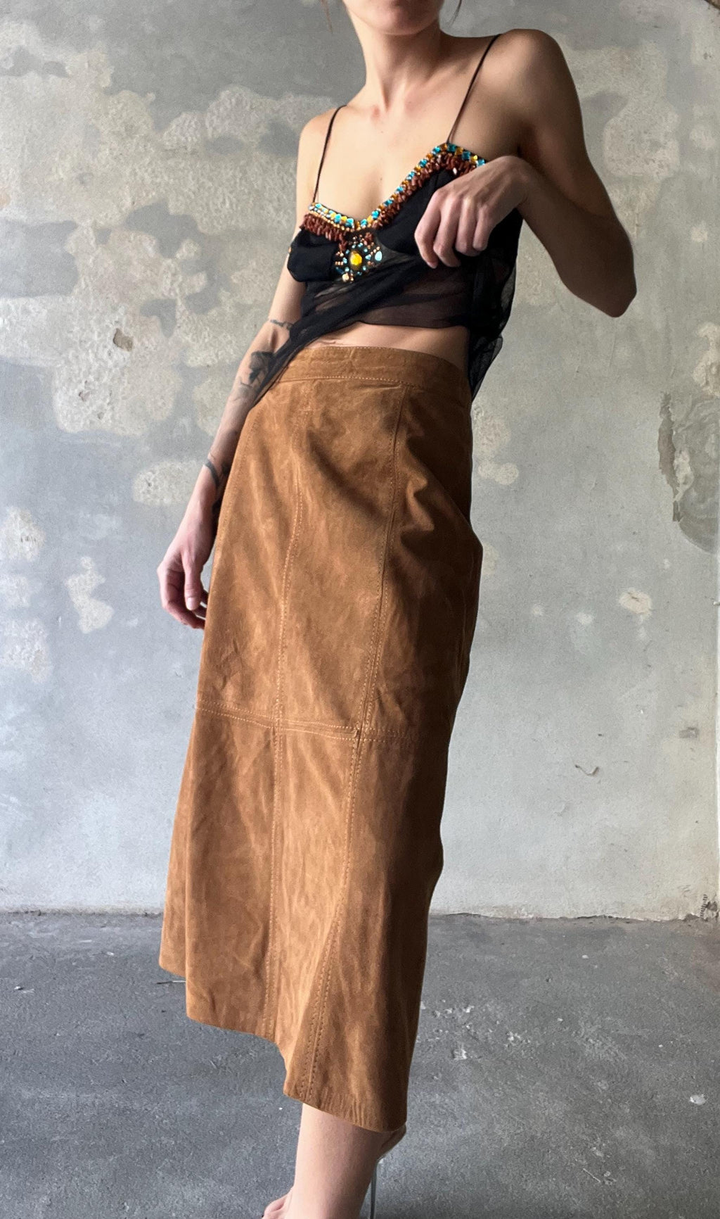 Tulle top nero ricamato con pietre e cristalli