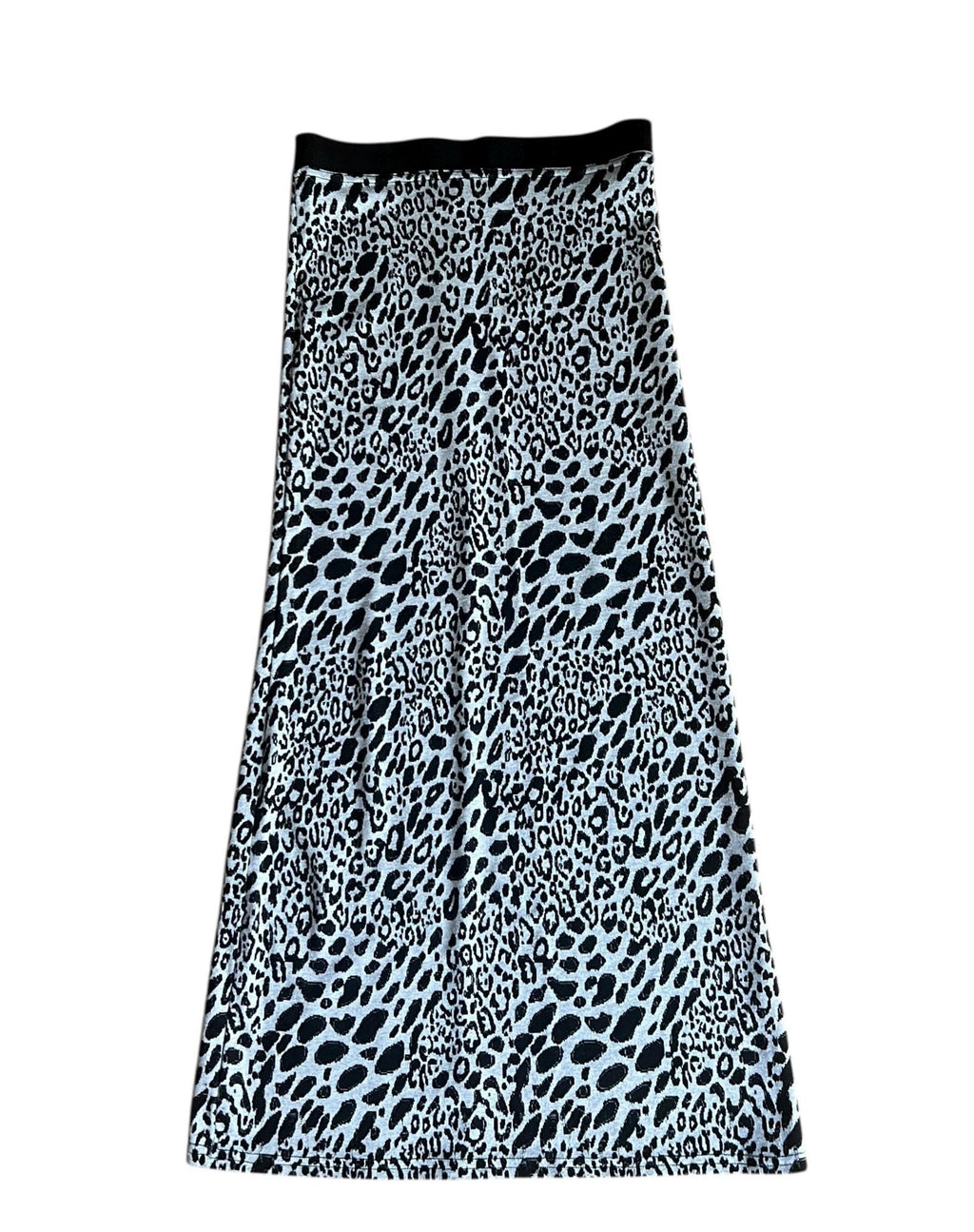 Gonna lunga leopardata in maglia