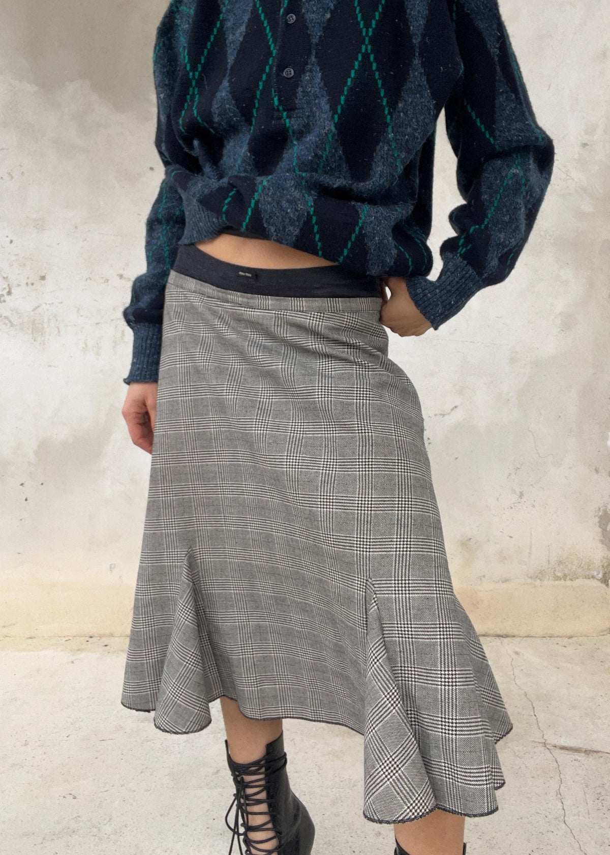 Gonna vintage grigia con spicchi