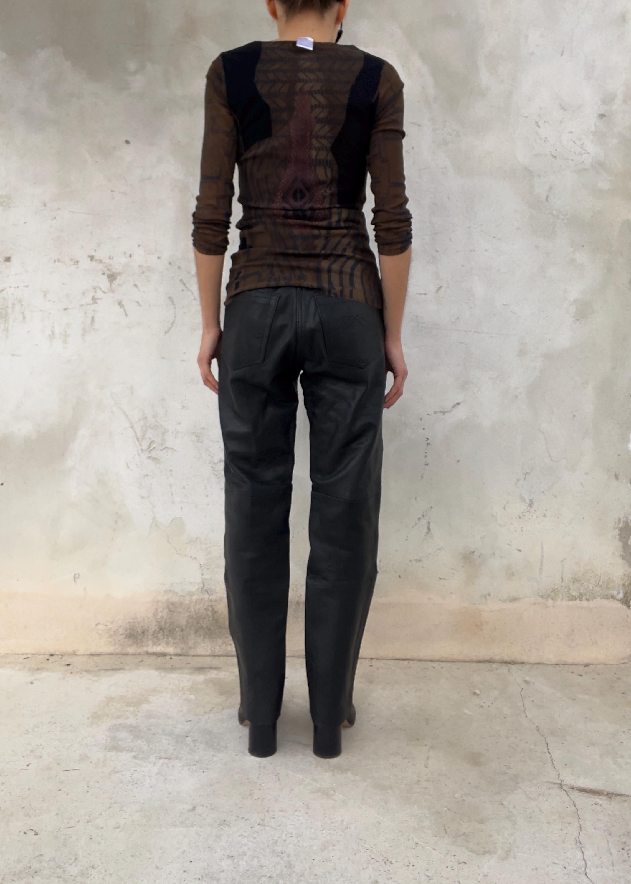 Pantaloni dritti in pelle vintage
