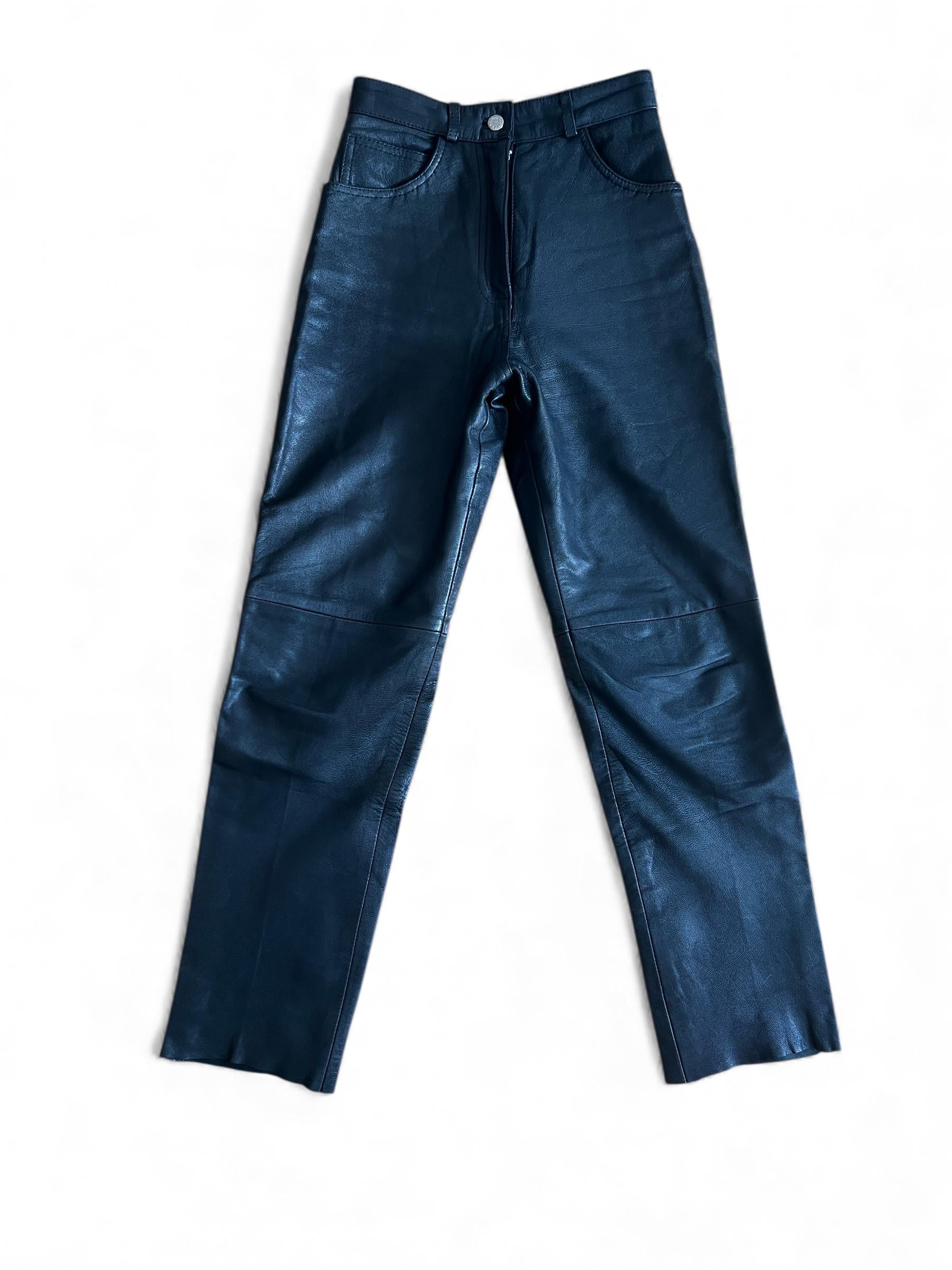Pantaloni dritti in pelle vintage