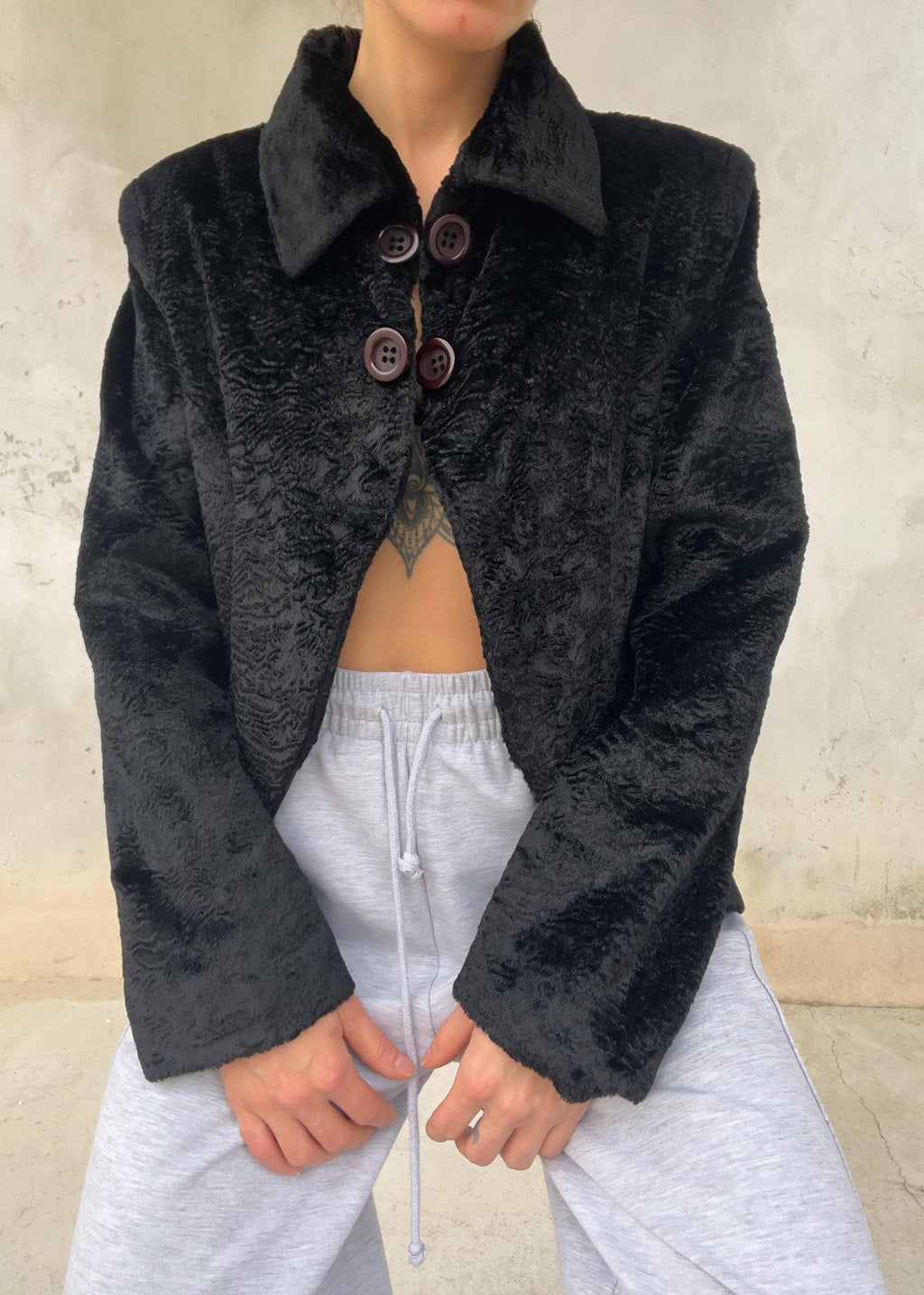 Giacca vintage finta pelliccia