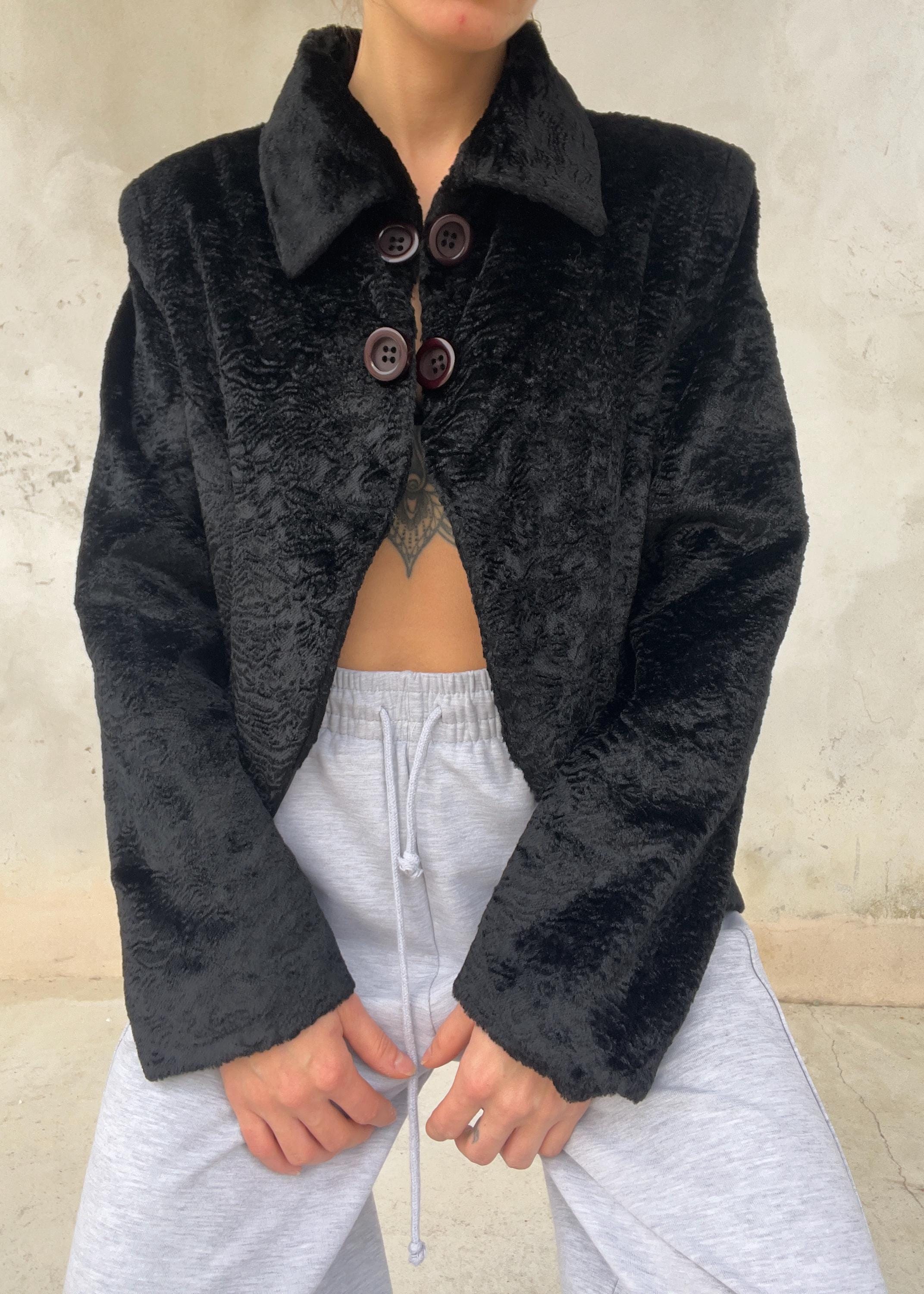 Giacca vintage finta pelliccia