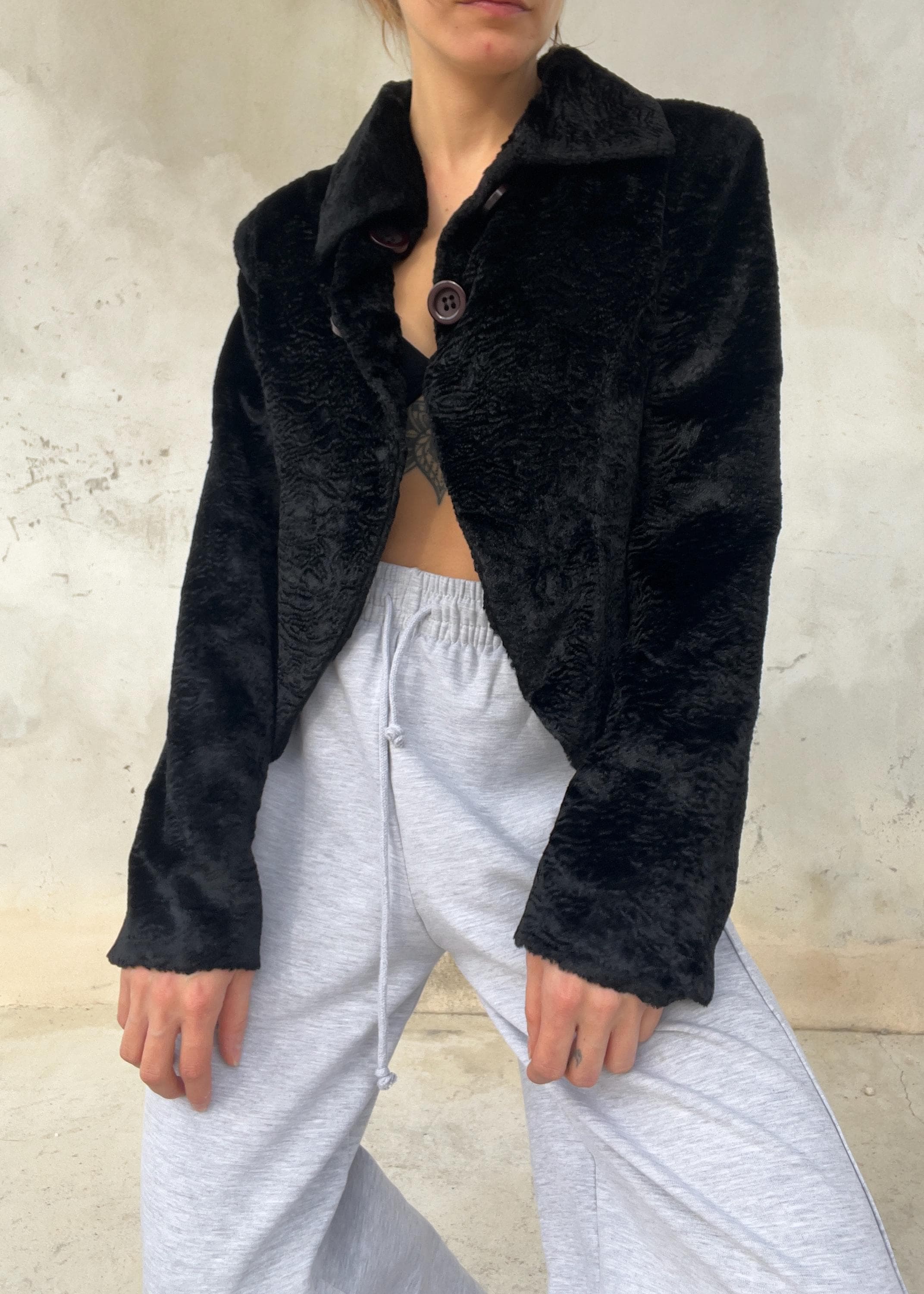 Giacca vintage finta pelliccia