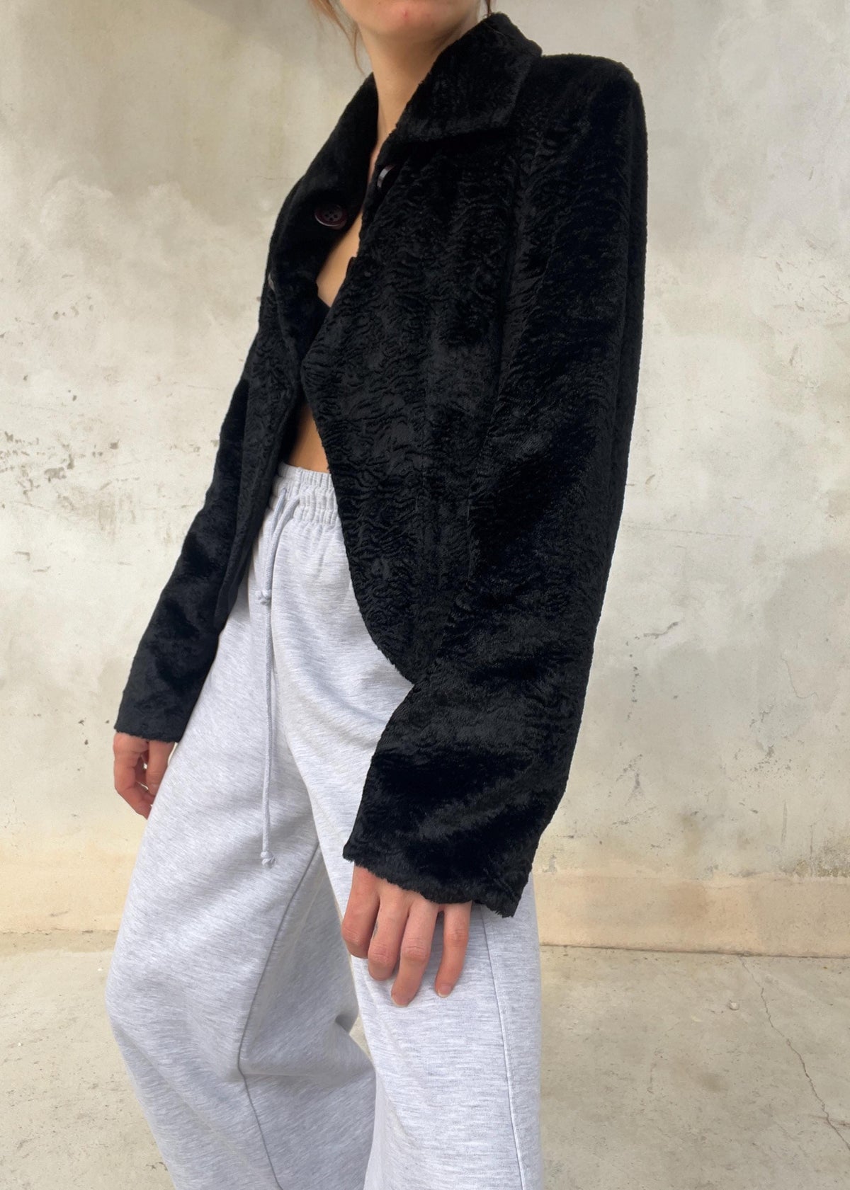 Giacca vintage finta pelliccia