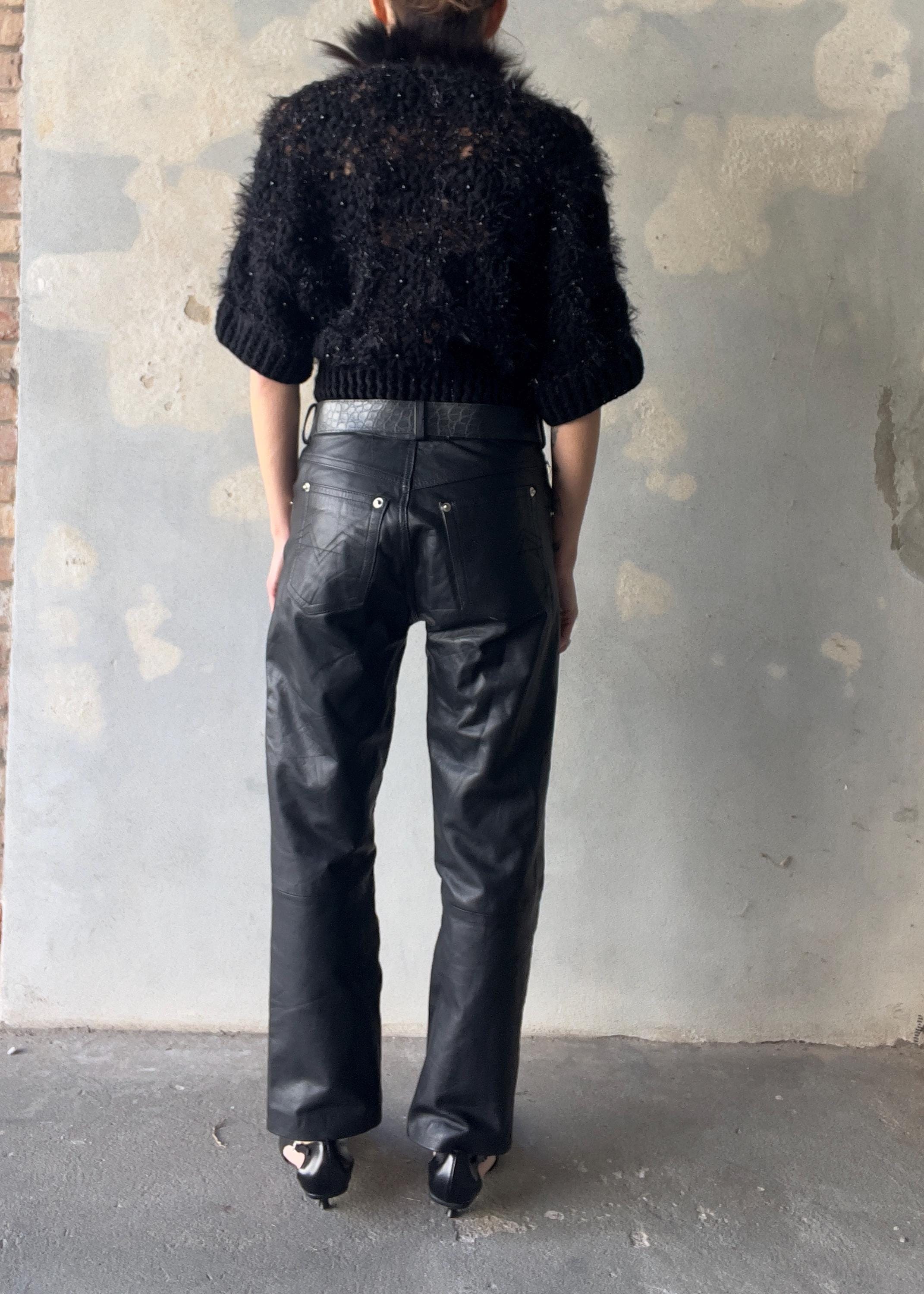 Bolero di maglia con collo pelliccia finta