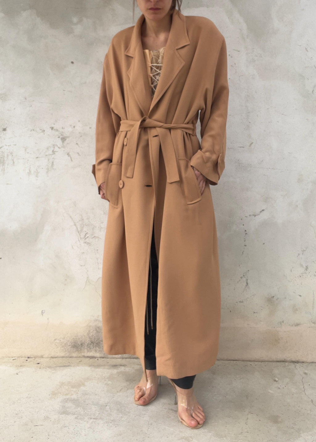 Trench leggero caramello / pesca
