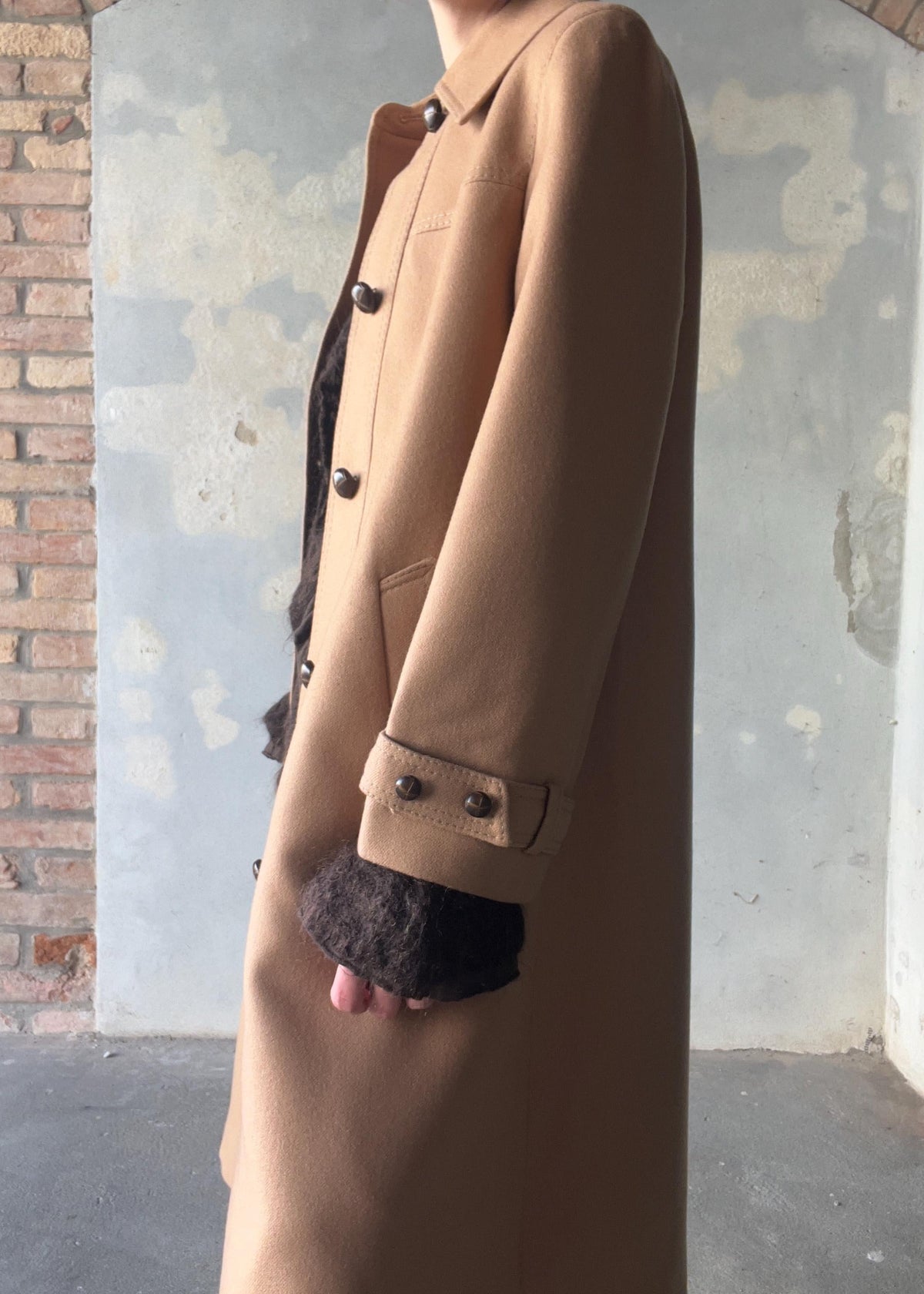 Cappotto vintage di lana caramello