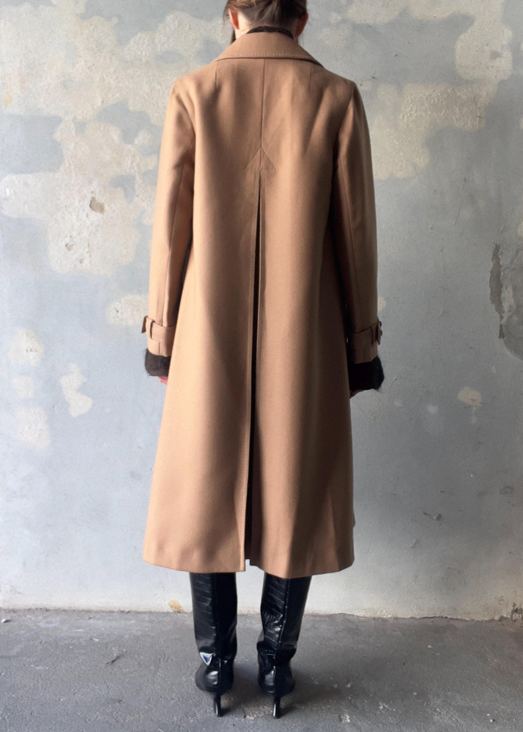 Cappotto vintage di lana caramello