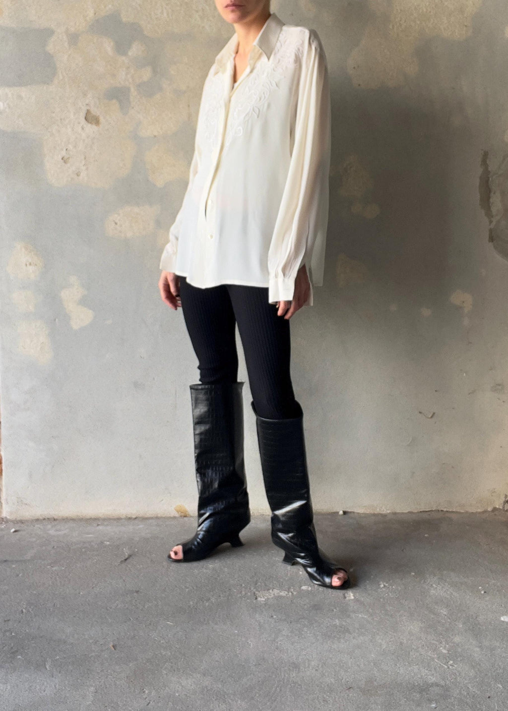 Camicia romantica vintage ricamata
