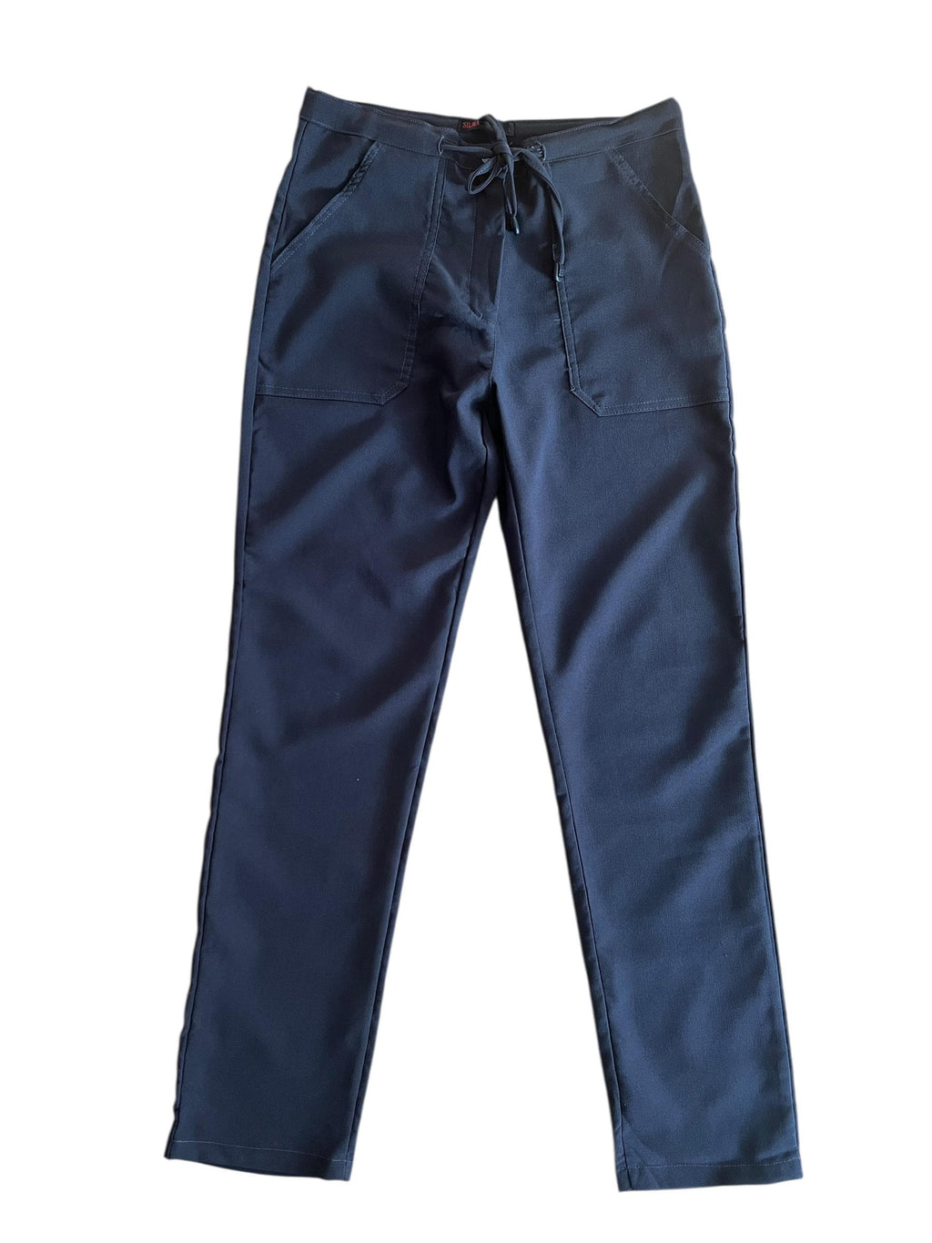 Pantaloni vintage sporty con tasche sul davanti e laccio in vita