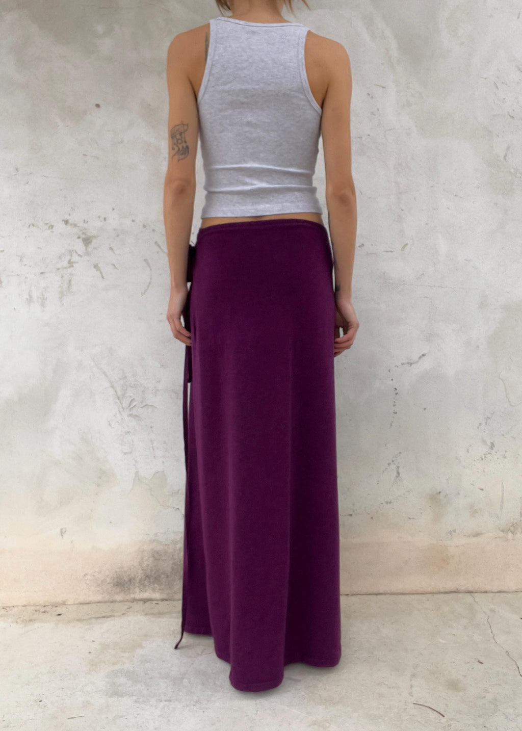 Gonna pareo viola in Cashmere