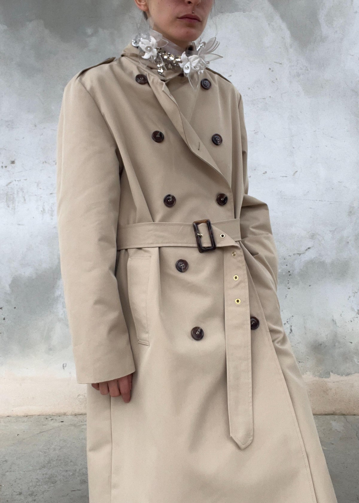 Trench ampio beige primaverile