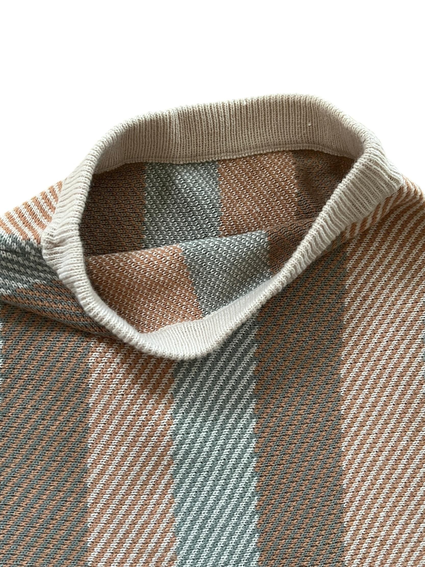 Gonna in maglia midi dai colori cipria, marrone e grigio