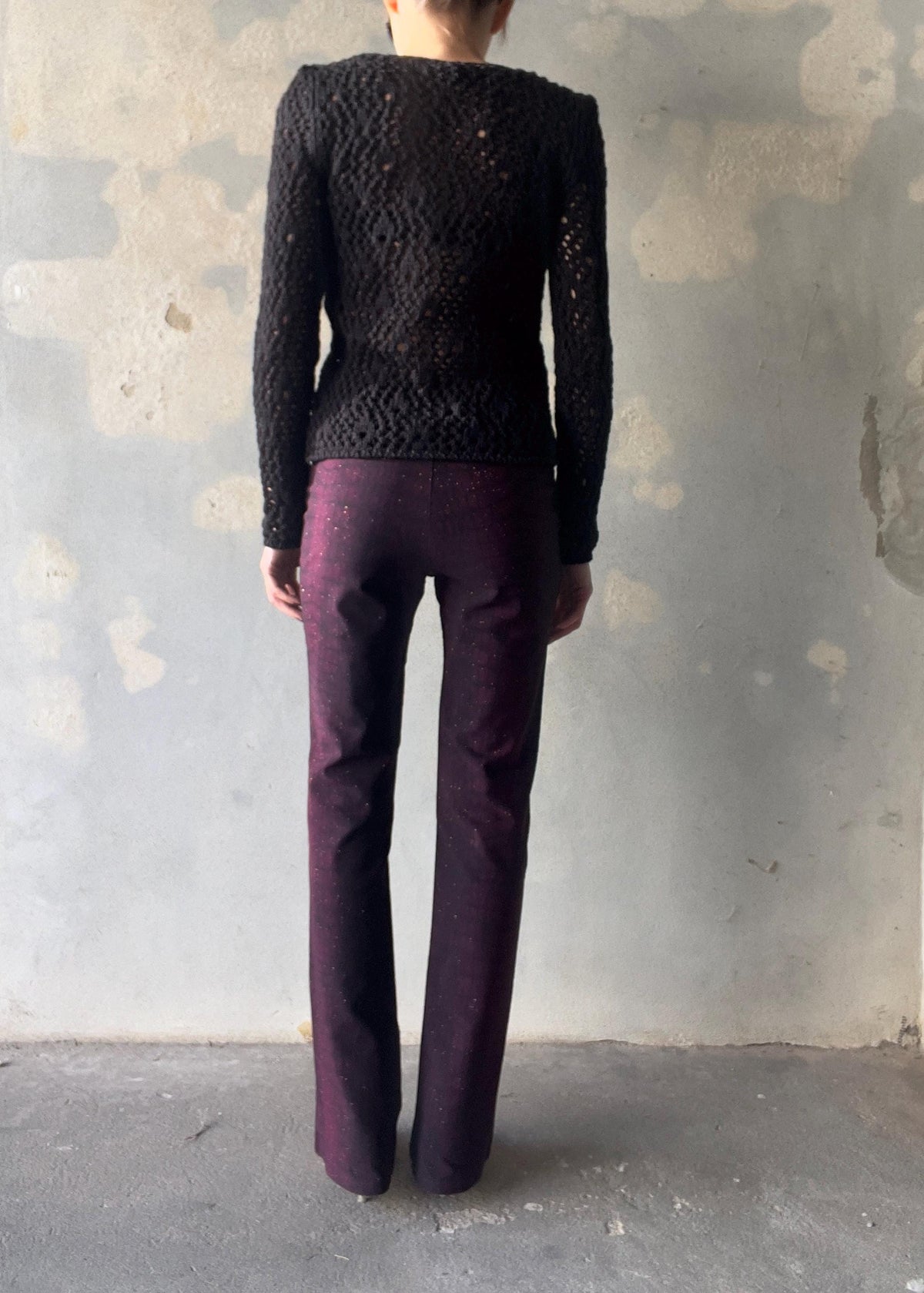 Pantaloni y2k viola con glitter