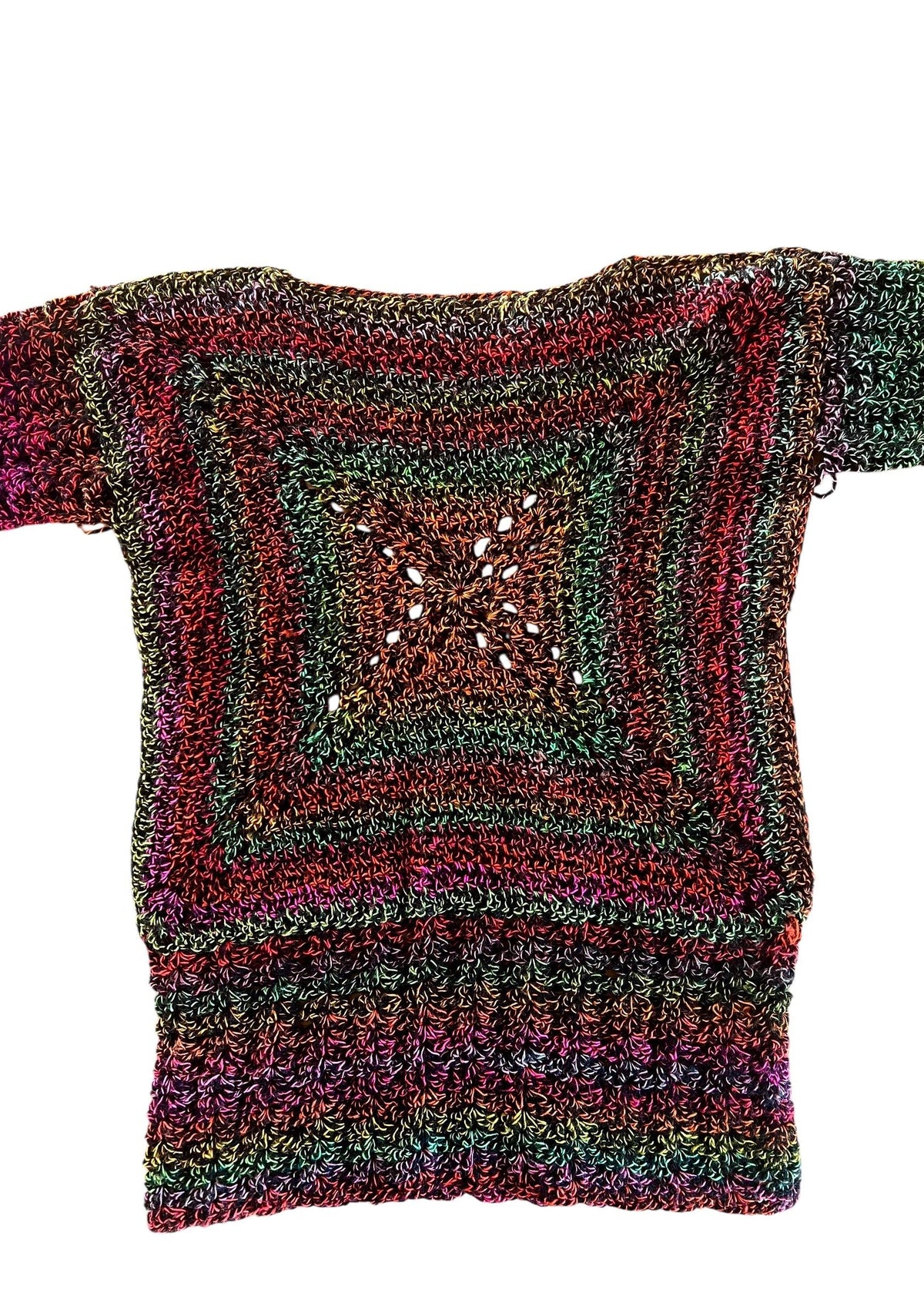 Top stile crochet vintage multicolore
